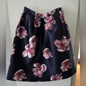 Chicwish Floral A-Line Skirt - Black and Purple